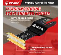EZARC 3 lames oscillantes en titane, lames de scie oscillante multi-usages pour métal, bois, clous, vis, plastique noir