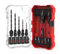 EZARC Ensemble de forets coniques, 15 pièces. Avec forets et coupe-bouchons en bois. Queue hexagonale de 1/4", changement rapide. Idéal pour le bois. Boîte incluse.