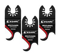 EZARC Lame de couteau à crochet oscillante multi-outils, 3 lames de scie multi-outils pour couper des matériaux souples, des bardeaux de toiture, des tapis en PVC et du carton