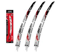 EZARC Lame de scie alternative à denture japonaise, 380 mm, lame à profil arqué, 6 dents par pouce (TPI), idéale pour l'élagage et la coupe de bois humide, triple affûtage et rainure en U, lot de 3.