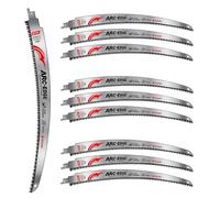 EZARC Lame de scie sabre de 380mm à dents japonaises, pour élagage, avec une bordure arquée et 6 dents par pouce, idéale pour la taille des arbres et la coupe de bois, lot de 10 pièces