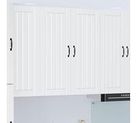 Ezbryzmatic Lucca Armoire murale blanche en aggloméré, 80 x 31 x 100 cm, 2 portes, 2 étagères, armoire de cuisine pour cuisine, armoire d'appoint avec espace de rangement, avec amortisseur de