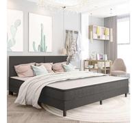 Ezbryzmatic Tête de lit en tissu gris foncé pour cadre de lit de 200 x 200 cm, dossier rembourré en MDF 201 x 116 cm, 2 pièces pour décoration de chambre