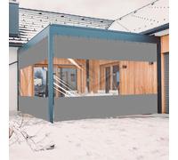 Ezcasch 2.5x4m Bâche Transparente Imperméable avec Œillets, 0.45mm Bache de Protection Exterieur, 450g/m² Bache Etanche au Vent Pluie pour Pergola, Terrasse (Hauteur x Largeur, Gris)