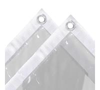 Ezcasch Bâche transparente imperméable très résistante de 1,5 x 2 m - 420 g/m², avec œillets, pour couverture de pergola et terrasse, livrée avec corde et attaches de câble