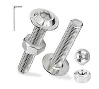 Ezitruz 12 Pièces Vis à Tête Bombée avec Bride M8x50 mm Vis à Six Pans Creux Acier Inoxydable A2 V2A Boulon à Tête Plate ISO 7380-2 avec Ecrous et Bride Filetage Complet pour Montage de Meubles
