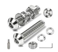 Ezitruz 50 Pièces M3 Vis et Écrous Set, Boulons et Écrous M3x25 mm Vis à Tête Hexagonale Acier Inoxydable 304 Ronde Boulon avec Rondelles pour Meubles Industriels