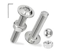 Ezitruz 60Pcs Vis à Tête Bombée avec Bride M4x16 mm Acier Inoxydable A2 V2A | Vis à Six Pans Creux, Boulon à Tête Plate, ISO 7380-2, avec Ecrous et Bride, Filetage Complet, pour Montage de Meubles