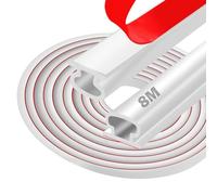Ezitruz Joint Porte Fenetre Isolation Froid et Phonique, Joint De Porte D'entrée, TPE Joint Porte Entree, Type D Caoutchouc Autocollant, Pour Isolation Phonique Porte Fenetre(Blanc, 8m)