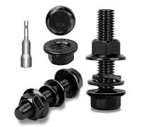 Ezitruz Lot de 15 vis à tête hexagonale M6 x 40 mm avec bride - En acier au carbone noir - DIN 6921 - Rondelles élastiques et écrous - Assortiment de vis avec douille hexagonale
