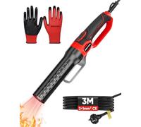 EZUVITA Allume-Charbon électrique 2000 W avec câble de 3 m, montée en température jusqu'à 700 °C en 60 Secondes, soufflerie d'air pour Barbecue, cheminée à Bois, Gants Inclus