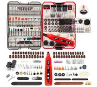 EZUVITA Outil Rotatif Multifonction sans Fil 4V avec 446 Accessoires, Fonction Mémoire 5 Vitesses, Batterie 2000mAh, Charge Rapide USB-C & Lampe LED, pour ponçage, gravure et meulage