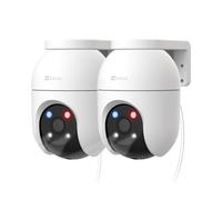 EZVIZ 2K 2PK Caméra de Surveillance Extérieur Wi-FI à 360° C8c 3MP 2Pack | Détection Humaine/ /Véhicule, Suivi Auto-Zoom, Alarme Sonore & Lumineuse Rouge/Bleu, Vision Nocturne Couleur, WiFi 2.4/5GHz