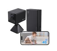 EZVIZ 2K 4G Caméra intérieure sans Fil +Batterie Externe, Mode AOV, Détection de Personne, Carte SD jusqu'à 512 Go (Non Incluse), Vidéo Time-Lapse, Audio Bidirectionnel, Design compacte, CB2 Kit Noir