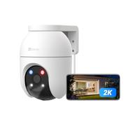 EZVIZ 2K Caméra de Surveillance Extérieur Wi-FI à 360° C8c 3MP | Détection Humaine/ /Véhicule, Suivi Auto-Zoom, Alarme Sonore & Lumineuse Rouge/Bleu, Vision Nocturne Couleur, WiFi 2.4/5GHz