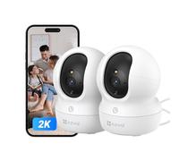 EZVIZ 2K Caméra Surveillance WiFi Intérieure, Camera Bébé WiFi 2.4Ghz Pan/Tilt à 360 °, Vision Nocturne Intelligente, Suivi Auto, Audio Bidirectionnel, Mode Veille, Alexa, CP1 Pro 2K 2Pack