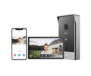 EZVIZ 2K Interphone Video, Visiophone Filaire WiFi 2.4/5Ghz CP7 | Moniteur Tactile Couleur 7", Unlock à Distance, 2 Fils, Detection Humain, Option RFID, Audio Bidirectionnel, Vision Nocturne