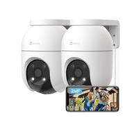 EZVIZ 2Pack Caméra de Surveillance Extérieur WiFi à 360° C8c 2MP | Détection Humaine, Vision Nocturne en Couleur, Suivi Auto-Zoom, Audio Bidirectionnel, IP65 Etanche, Défense Active