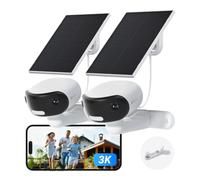 EZVIZ 3K+3K 2PK Camera surveillance wifi exterieure sans fil, CB30 Kit 2PK | Vision 180° Sans Angle Mort, Mode AOV 24h/7, Zoom 4x, Vision Nocturne Couleur, Défense Active, Détection IA Personne/Véhicule