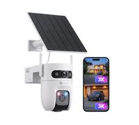EZVIZ 3K+3K Camera Exterieur sans Fil à Double Objectif, CB9c+ Solaire 8W | Co-Détection 360°,Mode AOV (24h/24), Zoom 4x, Détection Personne/Véhicule, Vision Nocturne Couleur, Sirène et Flash