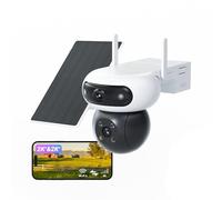 EZVIZ 4G 8MP(4MP+4MP) Camera Exterieur sans Fil à Double Objectif,CB90x Kit | 4G/Wi-FI Auto Switch,Enregistrement 24h/24,10400mAh,8W Panneau Solaire ,Vision Nocturne ColorFULL,Détection Humaine/Véhicules