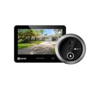 EZVIZ 4K (8MP) Judas de Porte Camera Surveillance EP4 Argent | Batterie 7100mAh, Visiophone Écran Tactile 5,5" Reconnaissance Faciale IA, Détection Humaine, Audio Bidirectionnel