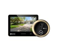 EZVIZ 4K (8MP) Judas de Porte Camera Surveillance EP4 Doré | Batterie 7100mAh, Visiophone Écran Tactile 5,5" Reconnaissance Faciale IA, Détection Humaine, Audio Bidirectionnel