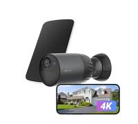 EZVIZ 4K Caméra de Surveillance WiFi Extérieure sans Fil, avec Panneau Solaire, Mode AOV, Détection des Humains/Véhicules, Vision Nocturne Couleur, Défense Active, Audio Bidirectionnel, BC1C 4K Kit