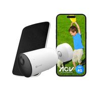 EZVIZ Caméra Surveillance Extérieure sans Fil avec Panneau Solaire 5W, 2K AOV, Détection de Forme Humain/Véhicule, Vision Nocturne Couleur, Audio Bidirectionnel, Défense Active, IP66, CB3 4G Kit