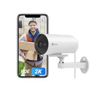 EZVIZ H5 POE 2K Caméra de Surveillance WiFi Extérieure avec Détection de Personne/véhicule, Vision Nocturne en Couleur, Alarme Sirène et Flash, Audio Bidirectionnel, H.265, Compatible Alexa, IP67