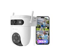 EZVIZ H9C 3K+3K 4G LTE Caméra Surveillance WiFi Extérieure à Double Objectif, 360° PTZ Camera, Suivi Auto, Détection de Forme Humaine/Véhicule,Défense Active,Vision Nocturne Couleur 40M