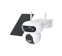 EZVIZ HB90x Caméra de sécurité extérieure intelligente, double objectif 2K, angle de 360°, fonctionne avec batterie 10 400 mAh, avec panneau solaire, surveillance continue sans WiFi, vision nocturne