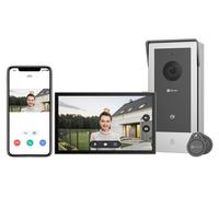 EZVIZ Portier vidéo, sonnette de porte WiFi avec écran tactile couleur 7", vision nocturne 1080p et audio bidirectionnel, interphone avec déverrouillage à distance, WLAN bibande, design épuré, CP5