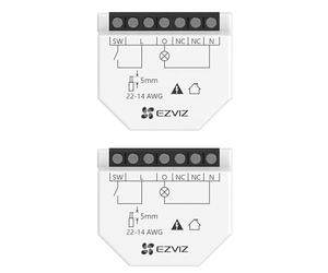 EZVIZ Relais Smart Wifi T35W, contrôle sans fil, minuterie et programmation, compatible avec Google et Alexa (2 unités)
