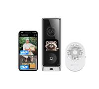 EZVIZ Sonnette sans Fil Extérieur Etanche avec Carillon, Sonnette sans fil avec Caméra Double 6MP et 2MP, Ecran interactif intégré, Détection de Personnes/Paquet, Vision Nocturne en Couleur, EP8 Ultra
