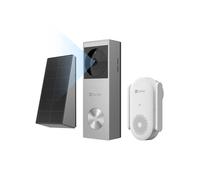 EZVIZ Sonnette Vidéo sans Fil avec Caméra 2K, Sonnette Extérieur avec Panneau Solaire & Batterie,Vision Nocturne Couleur, Détection de Personnes, Vue Ultra Large, Stockage eMMC 8 Go,CP3 Pro et CH1 Kit