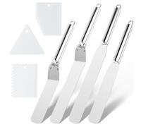 Ezydka Lot de 7 Spatule Pâtisserie en Acier Inoxydable, à Palette et Coudée | Spatule Pâtisserie en Acier Inoxydable Pour Glaçage de Gâteaux et Cupcakes