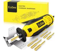 EzzDoo Kit Affûteuse Tronçonneuse Électrique avec Embouts Diamantés Revêtement Titane Outil Affûteuse Tronçonneuse Haute Vitesse et 6 Roues Affûtage Haute Dureté pour Toutes Chaînes de Tronçonneuse