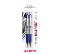 F-301 Retractable Ballpoint Pen, Blue In, Fine, 2 per Pack