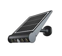 F BRIGHT Projecteur LED solaire portable 8 W 4000 K, 8 fonctions en 1, avec détecteur de mouvement et crépusculaire (moyen, bleu marine)