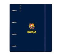 F.C. Barcelone 1ère équipe 26/27 - Classeur avec 4 anneaux de 35 mm, avec recharge, 100 feuilles A4, idéal pour enfants de différents âges, confortable et polyvalent, qualité et résistance, 27 x 4 x
