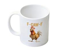 F-Caw-F Drôle Poulet Tasse, Céramique F Caw F Café Tasse, Nouveauté Humour Poulet Mugs Boissons Café Tasses Pour Hommes Femmes, Créatif Poussin Croassement Boire Thé Tasses, Pour Maison Bureaux Décor