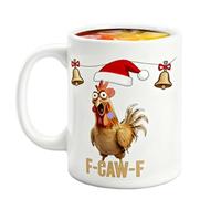 F-Caw-F Tasse drôle de poule, tasse humoristique fantaisie poulet, tasses drôles meme coq tasses à thé au lait tasse à boire tasse à café pour hommes et femmes