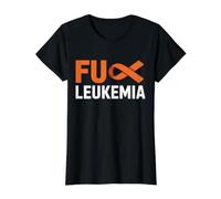 F-CK Chemise de Sensibilisation au Cancer avec Ruban Orange pour survivants de la leucémie T-Shirt Graphique avec Valeur, Femme, Noir, M
