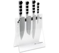 F. Dick 4Knives white 1905 4-piece (knife block made of acrylic glass, L x W x H 24 x 12.5 x 42 cm, chef's knife, Santoku with grooved edge 18 cm) 81972000-05, acrylic