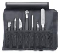 F. DICK Garnierset mit Rolltasche 7-teilig Sparschäler Palette Fruchtausstecher