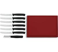 F. Dick Knife set including chopping board and vegetable peeler (6 x utility knives, blade 11 cm, 1 x board with juice groove, 265 x 325 x 18 mm, 1 x peeler)