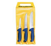 F. DICK Küchenmesser Set ErgoGrip 3tlg Ausbeinmesser 13cm+15cm Blockmesser 21cm