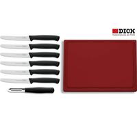 F. DICK Messer Set mit Schneidbrett Gemüseschäler (6 Messer Brett Sparschäler)