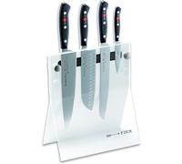 F. Dick Premier Plus 4Knives 88040110-05 Knife Block (4-Piece Office Knife, Santoku Kitchen Knife, Bread Knife, Knife Set, Made of High-Alloy Steel, Laser Tested Blade, X50CrMoV15, Plastic Handle)